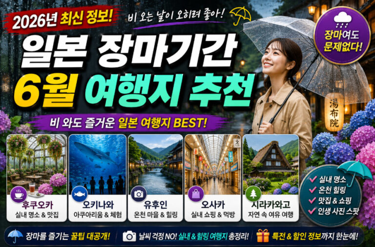 일본 장마 여행지 추천