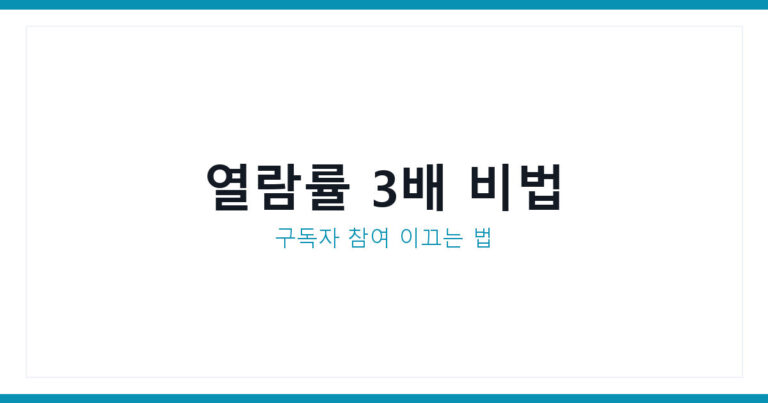 다이어트 뉴스레터 전략