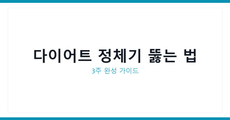 다이어트 정체기