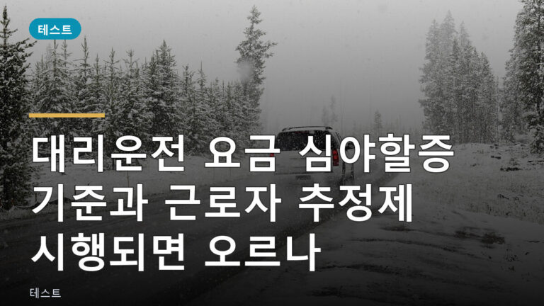 대리운전 요금