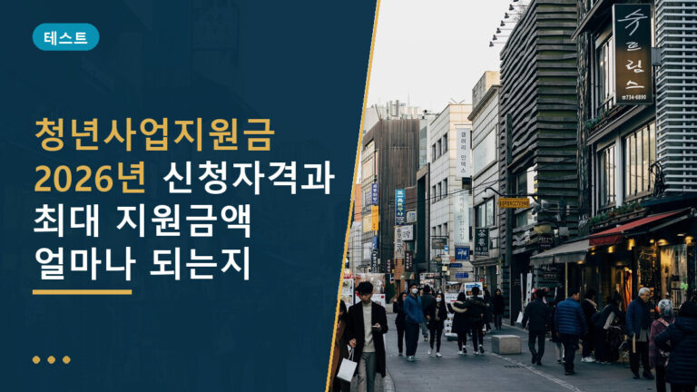 청년사업지원금
