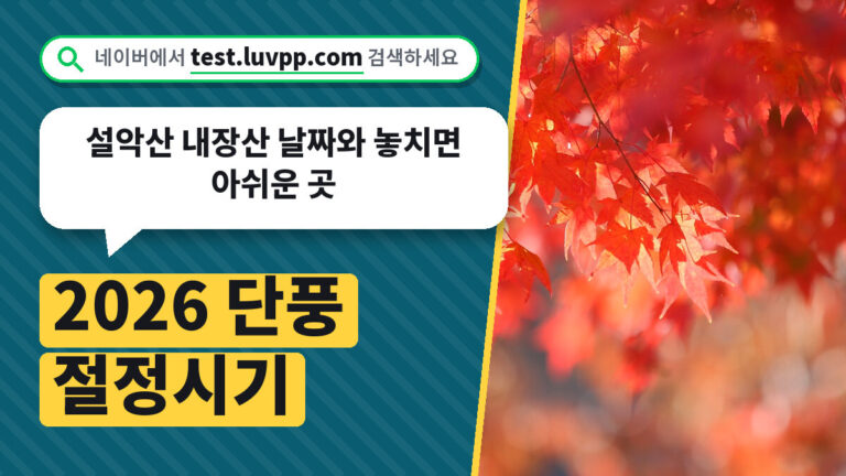 2026 단풍 절정시기