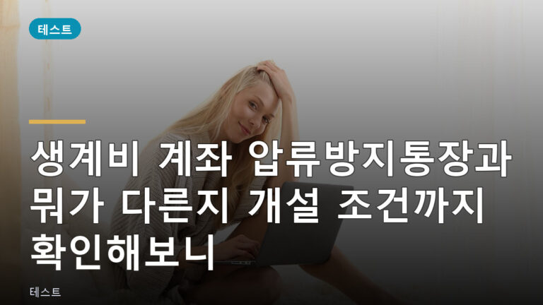 생계비 계좌